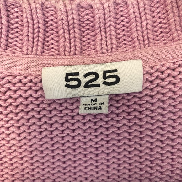 525 America Pink 100% Cotton Cropped Cardigan - Picture 4 of 5
